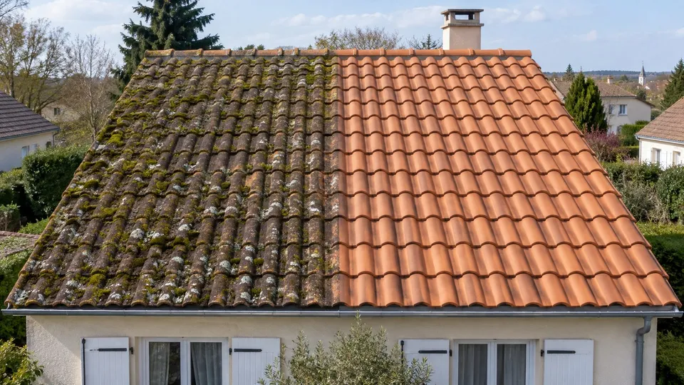Démoussage de toiture à Épernon