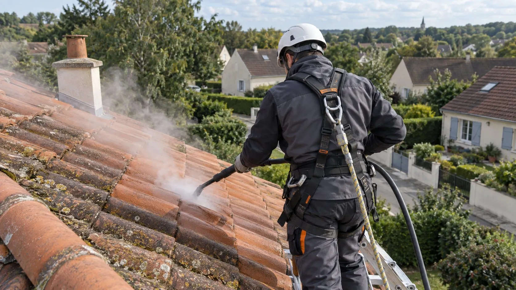 Nettoyage vapeur de toiture et façades dans les Yvelines et l'Eure-et-Loir